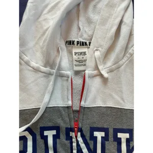 Victorias Secret PINK Full Zip Hoodie XS Red/Orange Colorblock Sweatshirt thumbnail 3