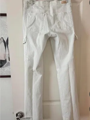 White Wide-Leg Cargo Jeans - Women thumbnail 2