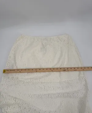 Old Navy Skirt Women’s L Cream High Waisted Lace Midi Pull On Summer Casual NWT thumbnail 7