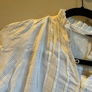 Quince NWT Organic Textured Cotton Peasant Blouse thumbnail 5