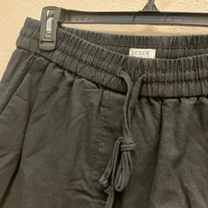 J. Crew Midrise Drawstring Linen Blend Black Rolled Hem Pants Size 4 #718 thumbnail 3