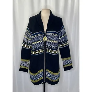 Anthropologie SPARROW Batley Fairisle Black Cardigan Sweater Fair Isle Large thumbnail 2