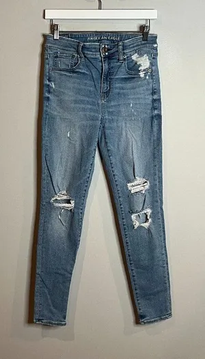 American Eagle distressed Hi-Rise Jeggings thumbnail 1