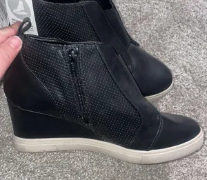 A New Day wedge black faux leather bootie thumbnail 8