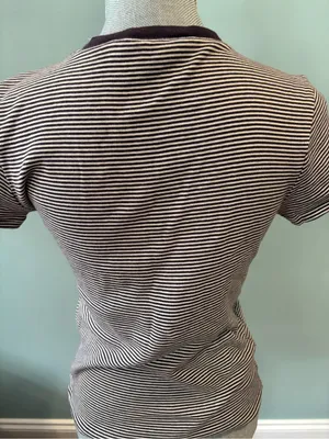 Polo by Ralph Lauren Blue and White Striped V‑Neck Shirt thumbnail 3