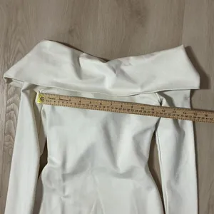 Abercrombie Fitch Off Shoulder Twist‎ Front Long Sleeve Cream Dress Women's thumbnail 5