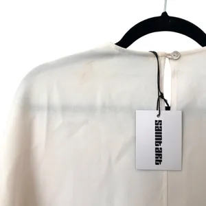 SAINT‎ ART Paris Crepe Blouse Ivory NWT Medium thumbnail 4