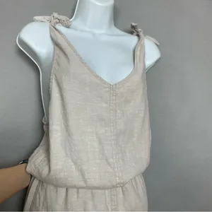 Toad&Co Tara Hemp Jumpsuit Size Small Oatmeal Chambray One Piece Tie‎ Shoulders thumbnail 12