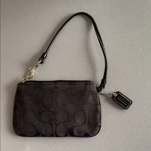 Coach Black and Brown Signature Wristlet thumbnail 1