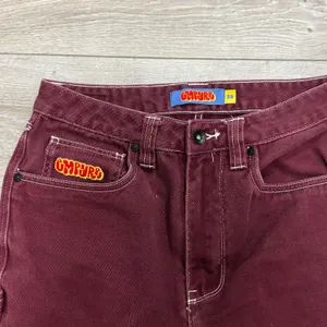 Empyre‎ Loose Fit Skate Pants Burgundy Double Knee Workwear Jeans Womens 28 y2k thumbnail 2