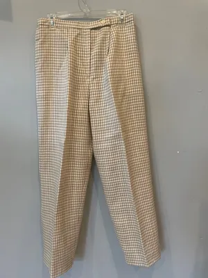 Beige Gingham Dress Pants women’s like new handmade thumbnail 2