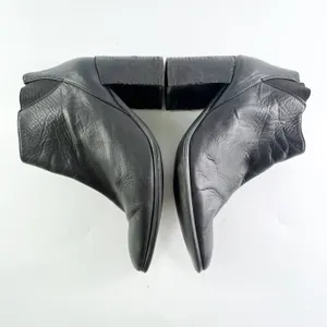 Jeffrey Campbell Black Leather Square Toe Ankle Boots Booties Women 8.5 thumbnail 5
