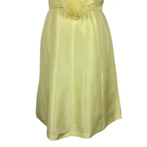Vintage Donna Ricco Strapless Cocktail Dress‎ 100% Silk Butter Yellow 6P Petite thumbnail 3