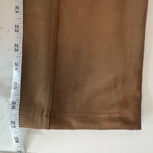 Rafaella Comfort Faux Suede Pants Women L Brown High Rise Straight Leg Stretch thumbnail 10