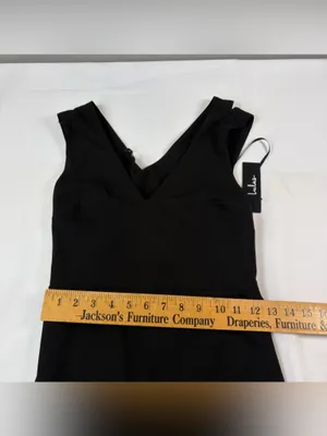 NWT Lulus Criss Cross Back Black Mini Dress Women's Size Medium thumbnail 3