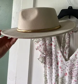 Flat Brim Hat Tan thumbnail 3