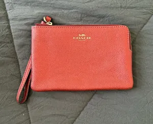coach copper leather wristlet thumbnail 1