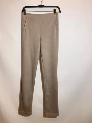 ZARA Taupe High Rise Slim Straight Leg Stretch Tailored Trousers Pants Size S thumbnail 2