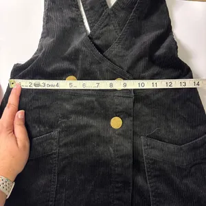 Free People Canyonlands Corduroy Jumper Black Pinafore Dress Size 2 OB832422 thumbnail 10