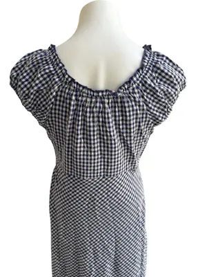 Market & Spruce Short Sleeve Gingham Maxi Dress Navy Small NWT STITCH FIX thumbnail 9