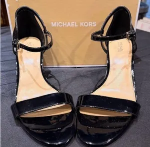 The Michael Kors Women Simone Mid Sandal Shoes in Black size 9 in box thumbnail 1