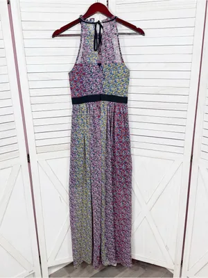 BCBGeneration Confetti Floral Halter Maxi Dress Pink‎ Multi Size 2 Twee Cottage thumbnail 10
