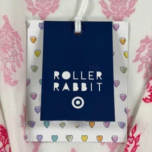 Roller Rabbit Target Pink White Block Print Swim Cover Up Dress Large New Tags thumbnail 3