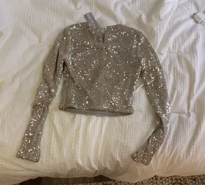 Hemline Sequin Long Sleeve Top thumbnail 2