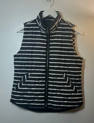GAP Striped Quilted Puffer Vest Size Small thumbnail 1