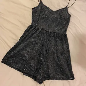 Black and silver glitter romper thumbnail 2