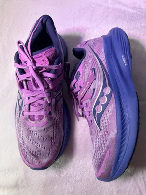 Saucony Women's Pink and Blue Running Shoe - PWRRUN Cushioning thumbnail 6