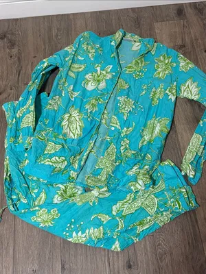 Malabar Bay by Jaye's Women's Turquoise & Green Pajama Set - XL thumbnail 1