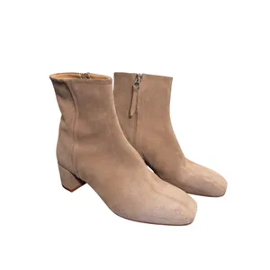 Aeyde Suede Ankle Boots Square Toe Block Heel Minimalist EU 38 US 7.5 8 thumbnail 2