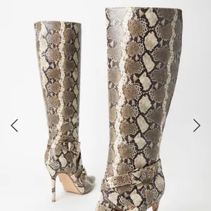 🆕 Snake Print Wide Calf Stiletto Boots thumbnail 3