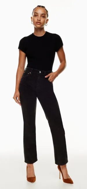 Aritzia Denim Forum The Arlo High Rise Straight 27L Black Size 25 thumbnail 1