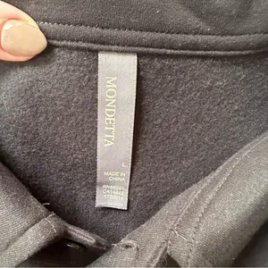 Mondetta Collared Fleece Pullover Top NWT Women's Size Large Black thumbnail 7