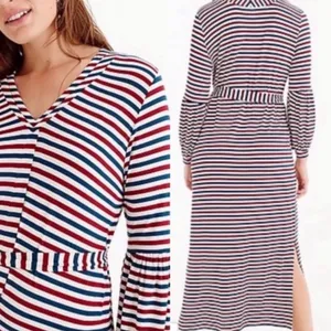NWT Universal Standard Fir J.Crew Striped Dress Midi Medium thumbnail 3