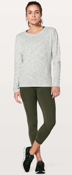 Lululemon Set To Sweat Tiger Space Dye Hail White Long Sleeve Athletic Top 6 thumbnail 1