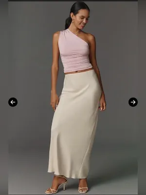 New With Tags Anthropologie Fitted One Shoulder Lilac Top Sz S thumbnail 2