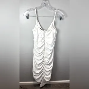 Abercrombie & Fitch Women’s White Draped Ruched Dress Size Small‎ thumbnail 2