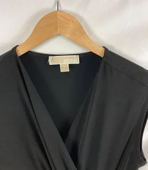 MICHAEL Michael Kors Gathered Side Sleeveless Black Dress Size Small thumbnail 2