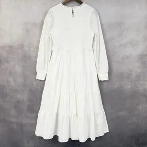 PrettyGarden Smocked Tiered‎ Dress Women Large Swiss Dot Cottage Boho Coastal thumbnail 3