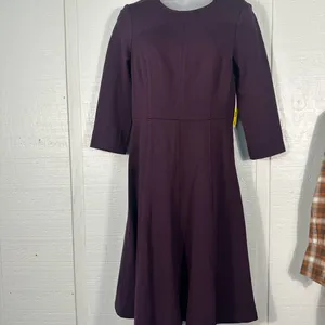 Eliza J Purple A Line 3/4 Sleeve Fit and Flare Dress Size 6 NWT thumbnail 3