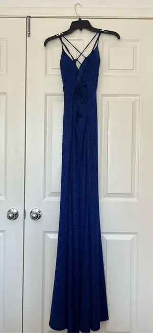 Windsor Sparkly navy blue prom dress thumbnail 3