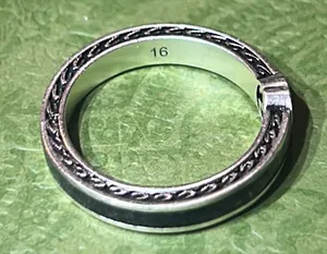 Gucci Interlocking G Enamel Thin Ring Black Ag925 thumbnail 4