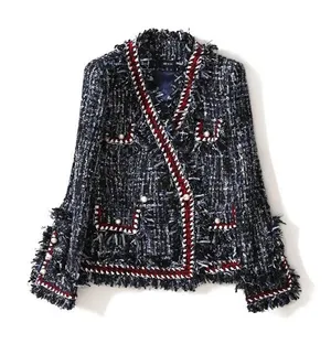 New has Pearl and has the c logo on the pearls tweed jacket nwt small thumbnail 1