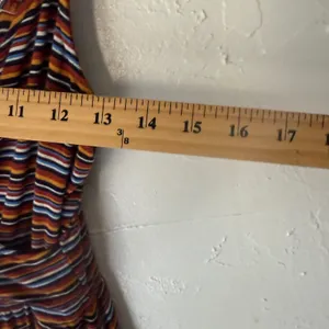 GARAGE Striped Cami Babydoll Top‎ Ruched Spaghetti Strap Rainbow P/S Grunge thumbnail 7