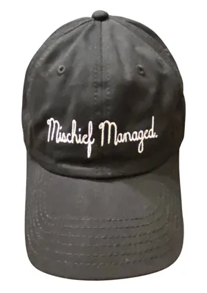 Harry Potter 2009 Mischief Managed Black Embroidered Adjustable Hat Cap Marauder thumbnail 1
