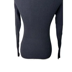 ASOS Women's Black Scoop Neck Long Sleeve Ribbed Knit Sweater 4 NWOT thumbnail 7