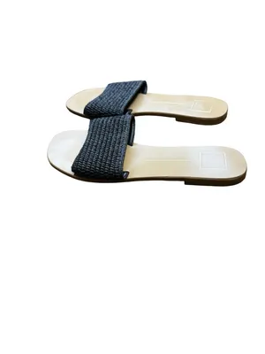 ✨🖤‎ Dolce Vita Woven Raffia Slide Sandals Black Size 10 🖤✨ thumbnail 2